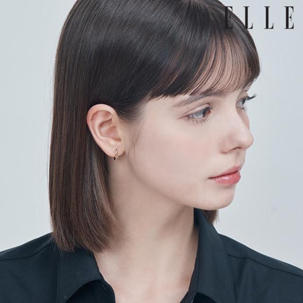 Kolczyki Pierścionki Dwu-liniowe 14K (Pozłacany) ELGPEE516