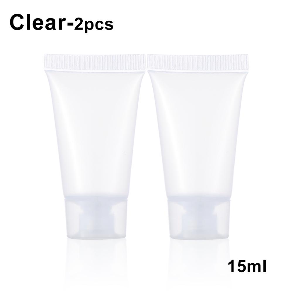 2Pcs Travel Size Empty Matte Clear Tube Cosmetic Cream Lotion Shampoo Bath Squeeze Lotion Containers Refillable Bottles