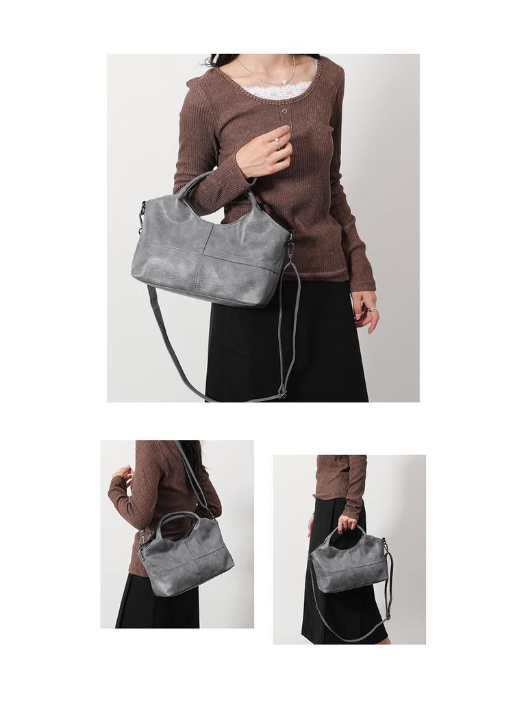 Textured Soft Leather Crossbody Handbag for Middle-Aged Women – Lightweight, Large Capacity, Perfect for Commuting.