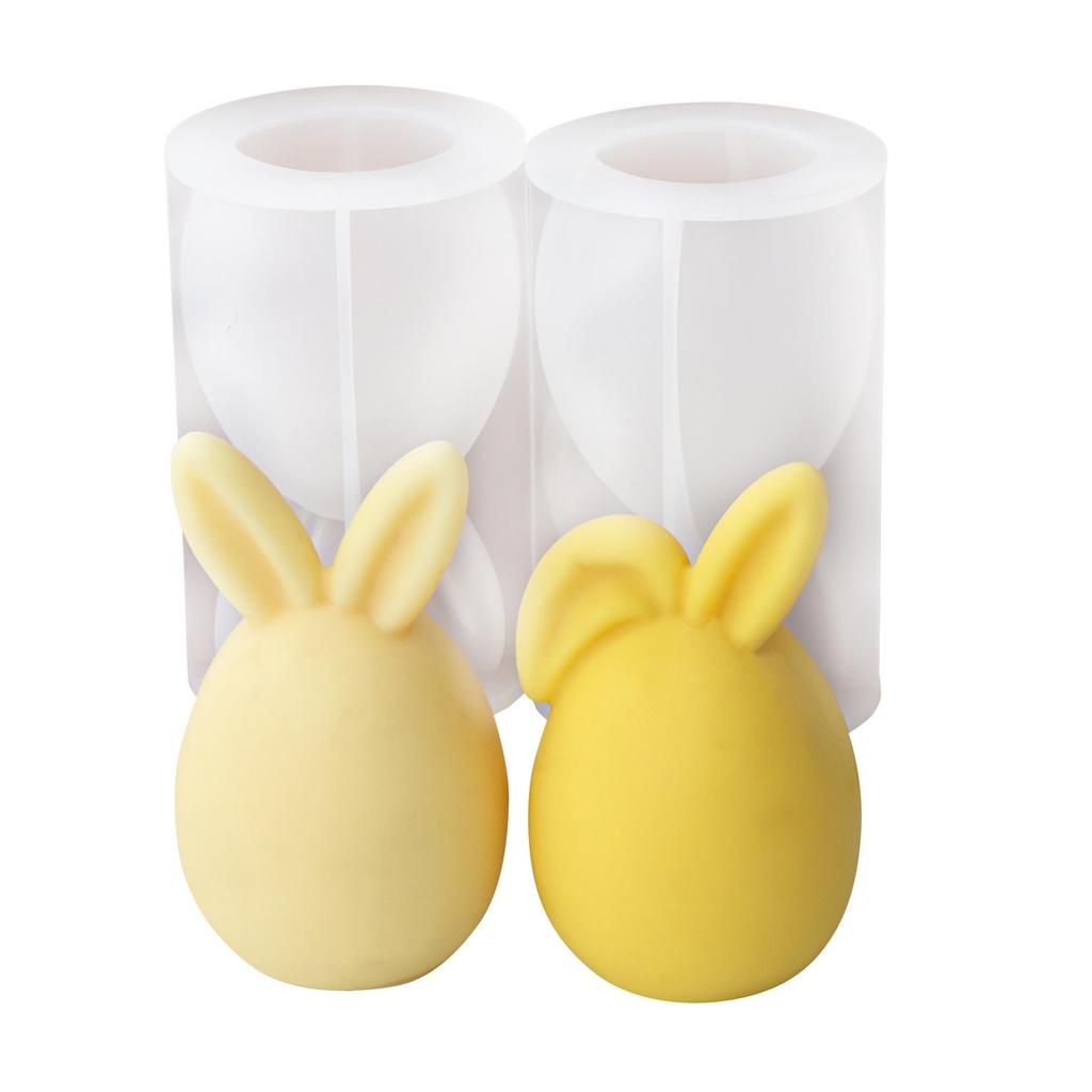 3D Silicone Rabbit Egg Candle Mold for Easter and Halloween