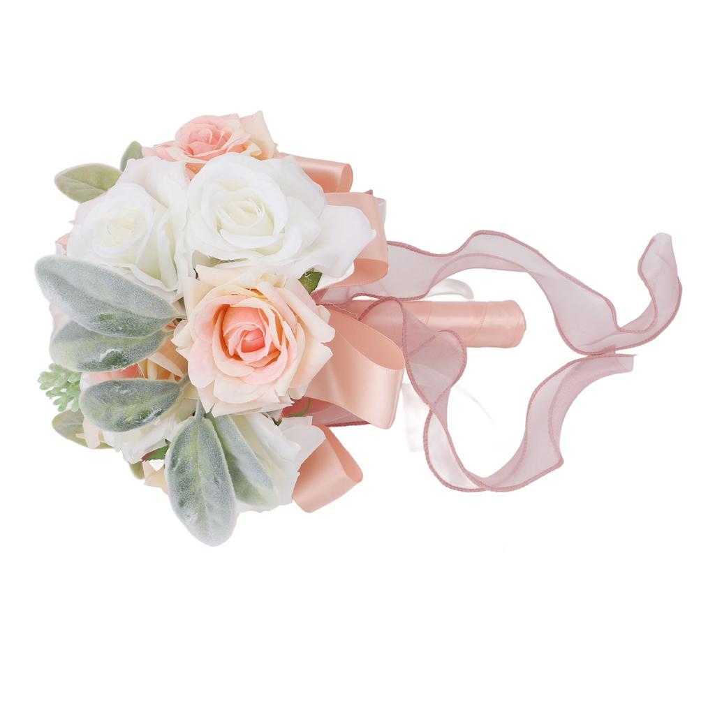 Hochzeitssträuße für Braut Weiches Band Brautjungfer Braut hält Blumen Künstliche Rose für