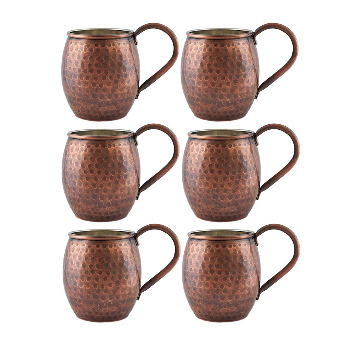 

Turna Медная чашка Moscow Mule ручной ковки 500 мл Набор из 6 оксидов Turna0497-63