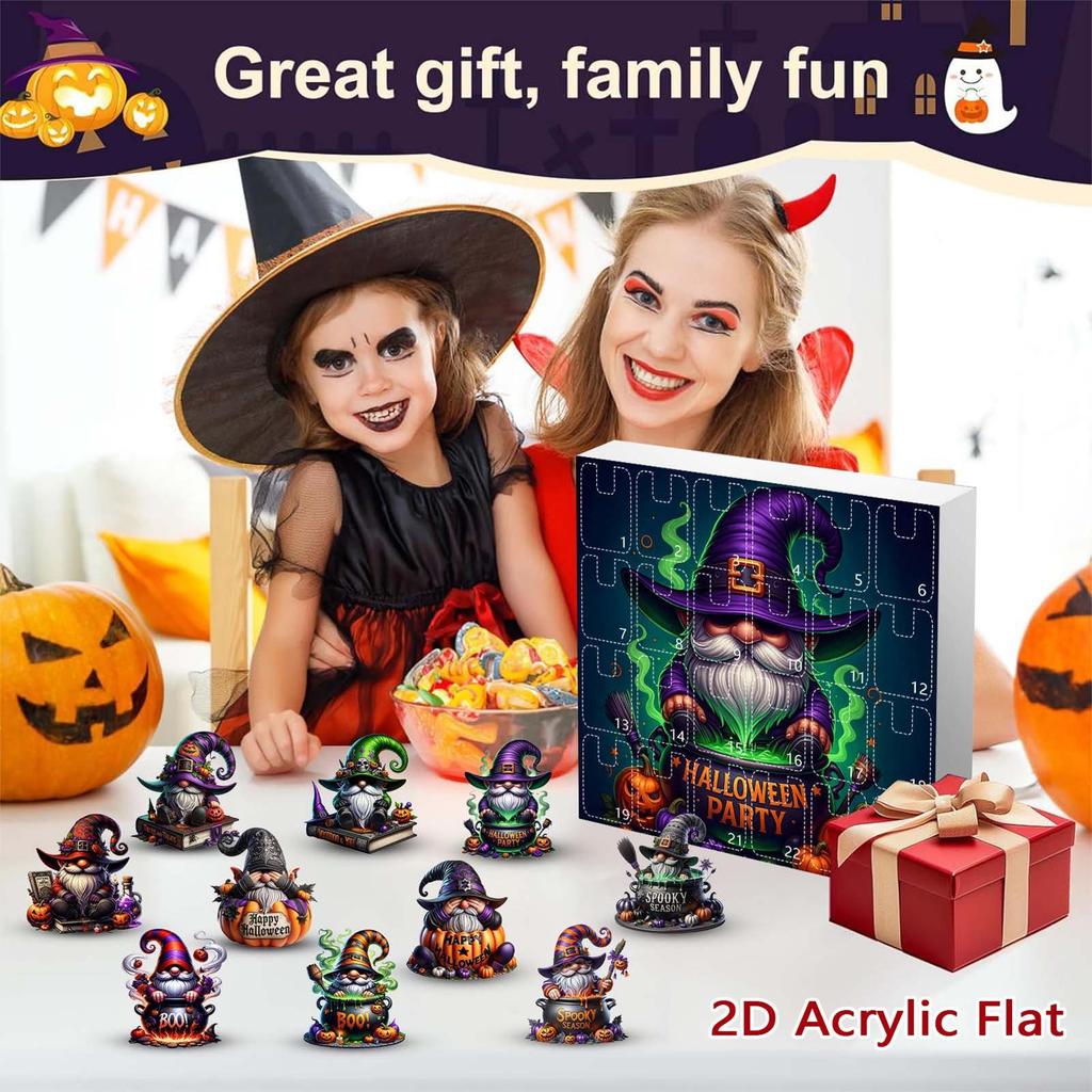 Halloween Countdown Advent 2D Acrylic Countdown Calendar Toy Figures Holiday Planner Decor 24 Days For Girl Boy Toddler Kids