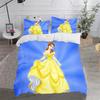 Princess Belle, Beauty And The Beast Duvet Cover Queen Size Bedding Set  Polyester 3-Piece Set 1 Quilt Cover Home Decor