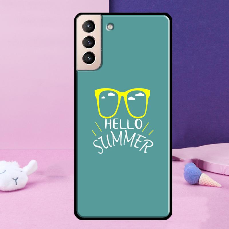 Hello Summer Flowers Phone Case For Samsung Galaxy S24 Ultra S25 Ultra S9 S10 S20 S21 S22 Plus S23 S24 FE Cover