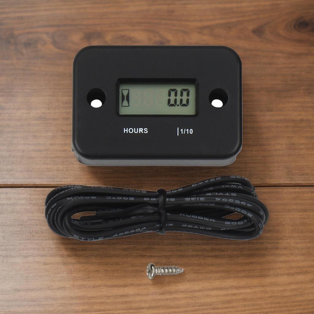 Small Engine Hour Meter LCD Waterproof Motorcycle Accessories High Voltage Generator Hour Counter For Lawn Mower Snowmobile