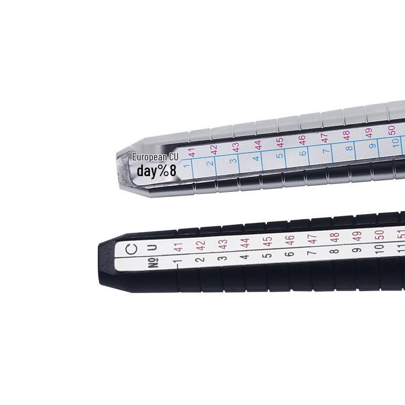Aluminum Ring Sizer Stick: US/EU/FR Size Conversion, Finger Circumference Measuring Tool
