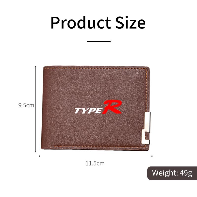 Car Logo Men's Short Wallet Multifunctional Card Purse Coin Storage Bag For Honda TYPE-R Mugen Civic Accord Fit Jazz CRV BRV HRV SM1