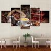 5 Pieces Canvas Art Coffee Artistic Decor Painting Modular Poster Print Living Room Dining Room Mural Wall Picture