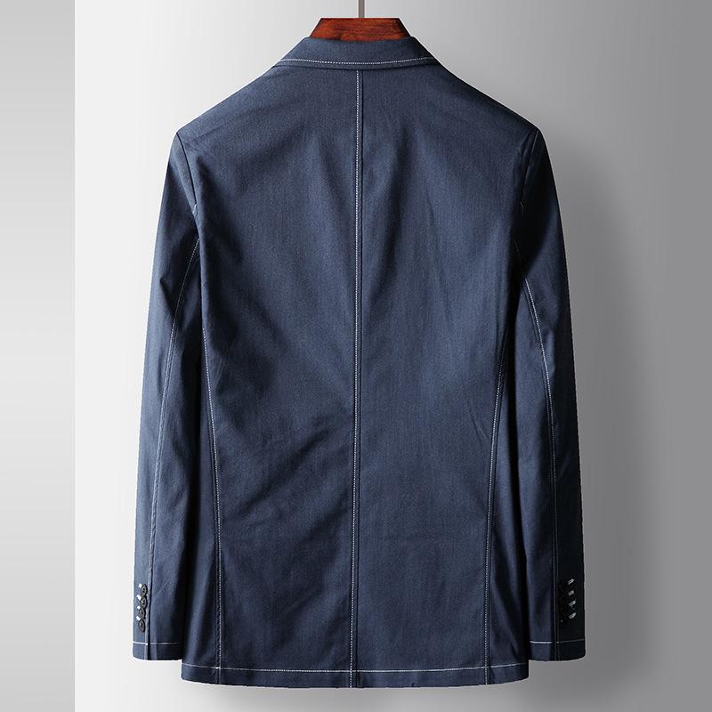 Men's casual suit spring and autumn light luxury single west young and middle-aged denim color series bright line suit jacket