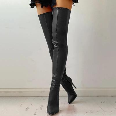 Autumn/Winter New Women's Boots Pointed Side Zipper Slim High Heels Large Over Knee Boots Women's Platform Boots Womens Shoes