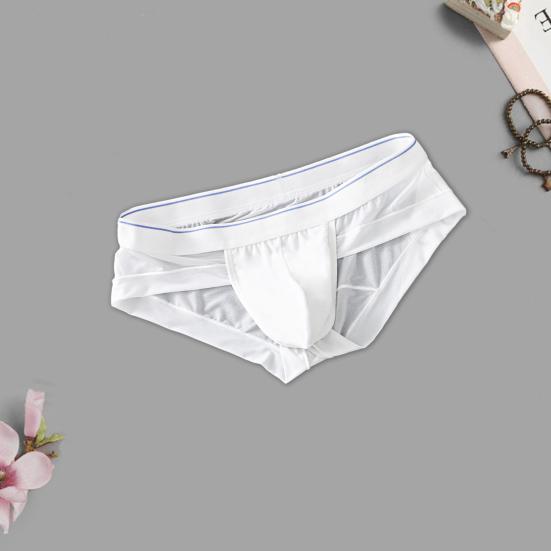 Men Briefs Summer 3D Pouch Solid Color Soft Sheer Breathable Comfortable Stretch Quick Drying Male Triangle Bikini Underwear