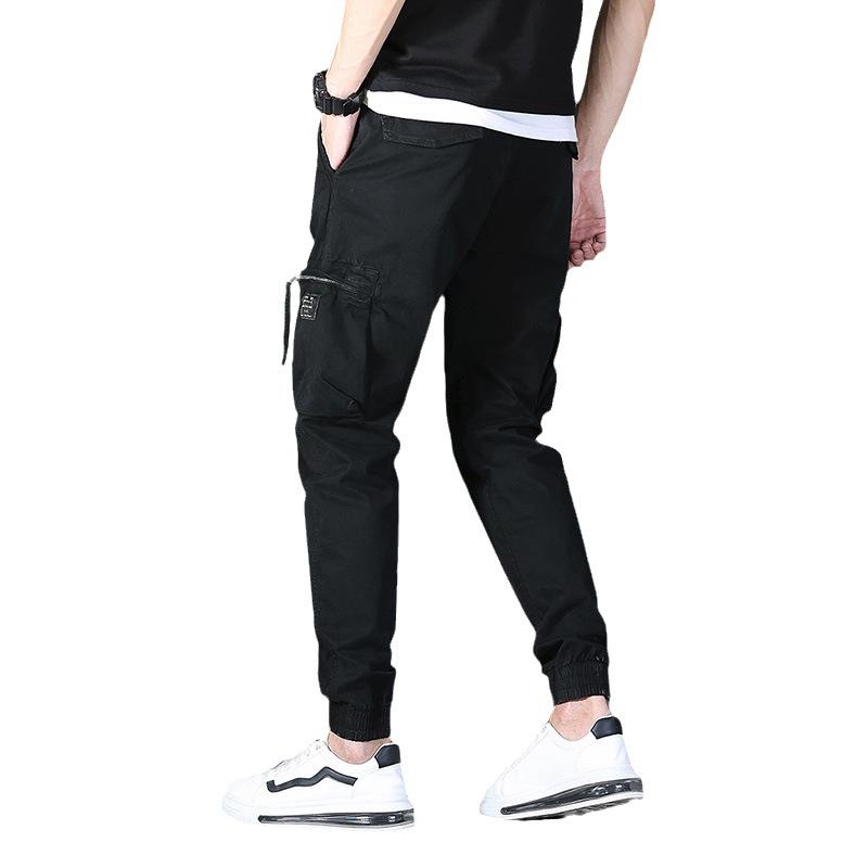 New Men's Fashion Multi-pocket Drawstring Overalls Elastic Loose Outdoor Versatile