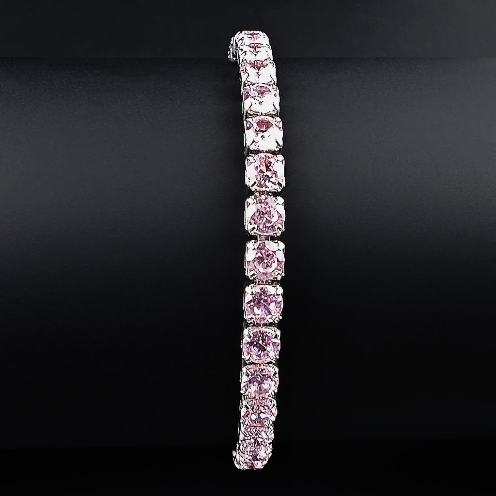 2026 Nuovo Arrivo Lusso Rotondo Colore Rosa su Mano Bracciale Bangle per Donne Regalo Anniversario Gioielli S5787