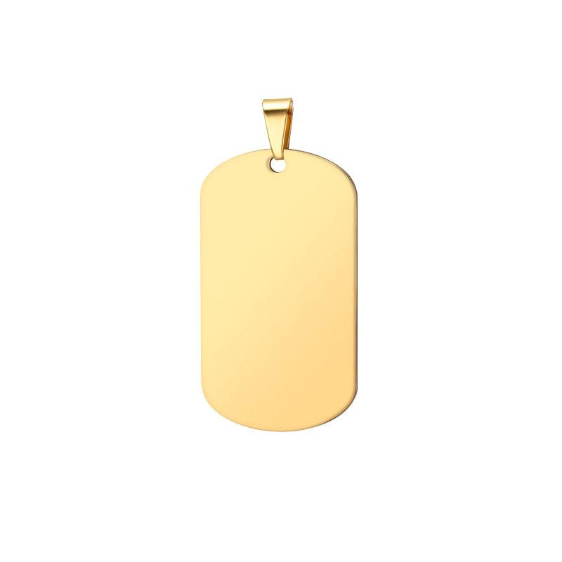 Stainless Steel Pendant Blank Military Brand Necklace Laser Engraving Titanium Steel Necklace
