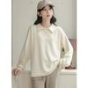 Polo Collar Sweatshirt Long-sleeved T-shirt Women's Spring and Autumn New Design Niche Tops