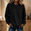 Women's Long Sleeve Neck Loose Fit Pullover Sweatshirt Color Casual Fall Winter Top