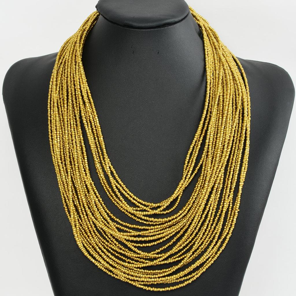 Böhmische mehrlagige Perlen-Schlüsselbeinkette