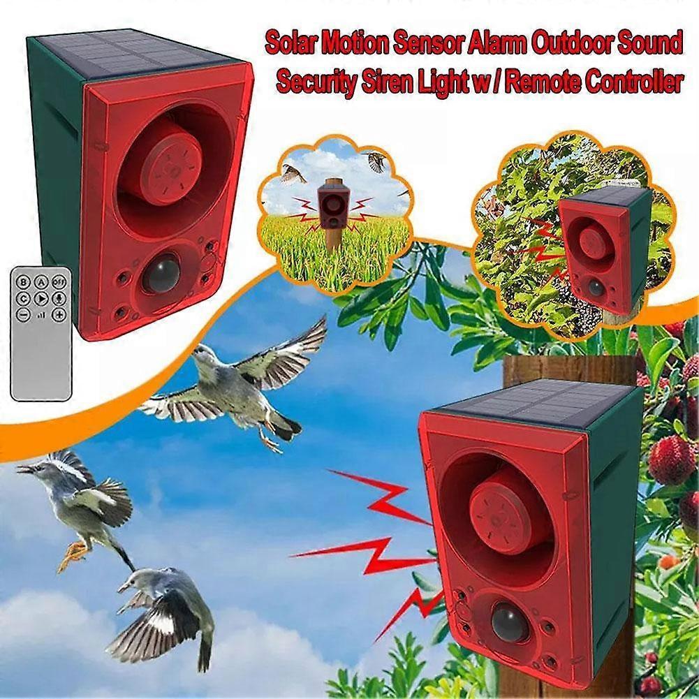 Solar Motion Sensor Alarm Emits Loud Dog Barking & Gunshot Sounds Up To 130db
