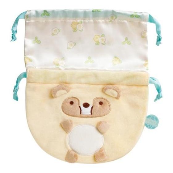 San-X Sumikkogurashi Raccoon Manmaru Restaurant Stuffed Animal 2WAY Drawstring Bag Raccoon CA83402 H250 x W200mm
