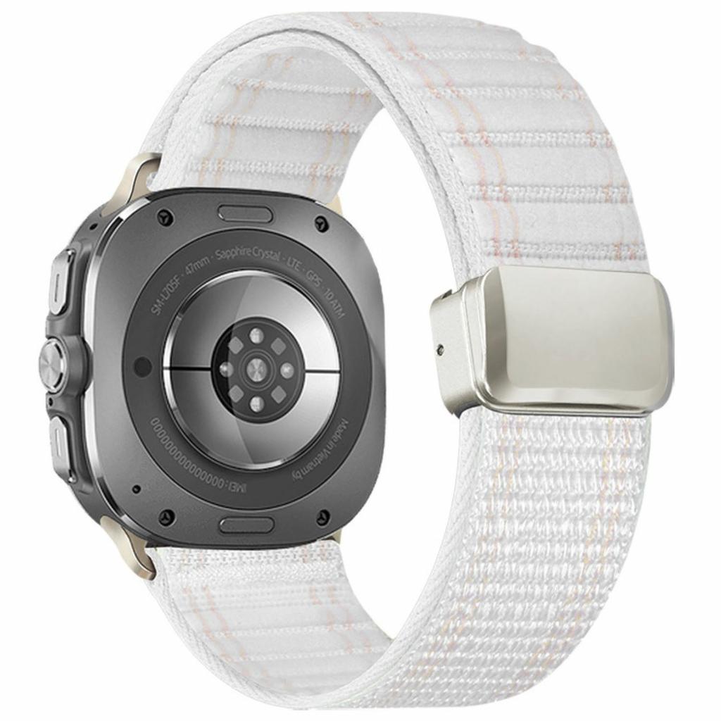 Für Samsung Galaxy Watch Ultra (2025) 47mm / Ultra 47mm Uhrenarmband Magnetverschluss Wellenmuster Nylon-Armband