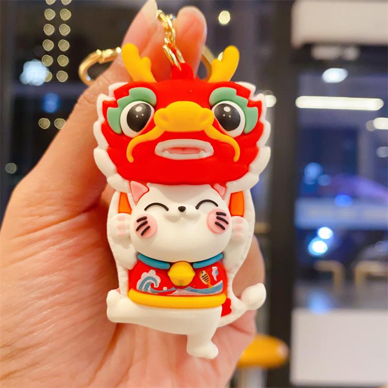 Glückskatze Niedliche Puppe Schlüsselanhänger Auto Paar Anhänger Neujahrsgeschenk