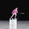 Shoucangjia Scale Figure Miniature Figurine Resin Mini Doll Model Creative Photography Sand Table Scene Prop DIY Landscaping Skateboard Girl