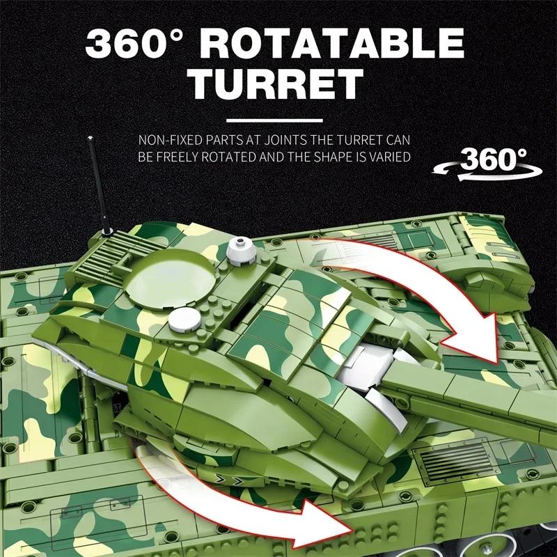 Non-Toxic 1516Pcs Military Tank Building Blocks Ww Ii Army Heavy Tank Weapon Model Remote Control Tank Model Bricks Toys Childrens Gifts