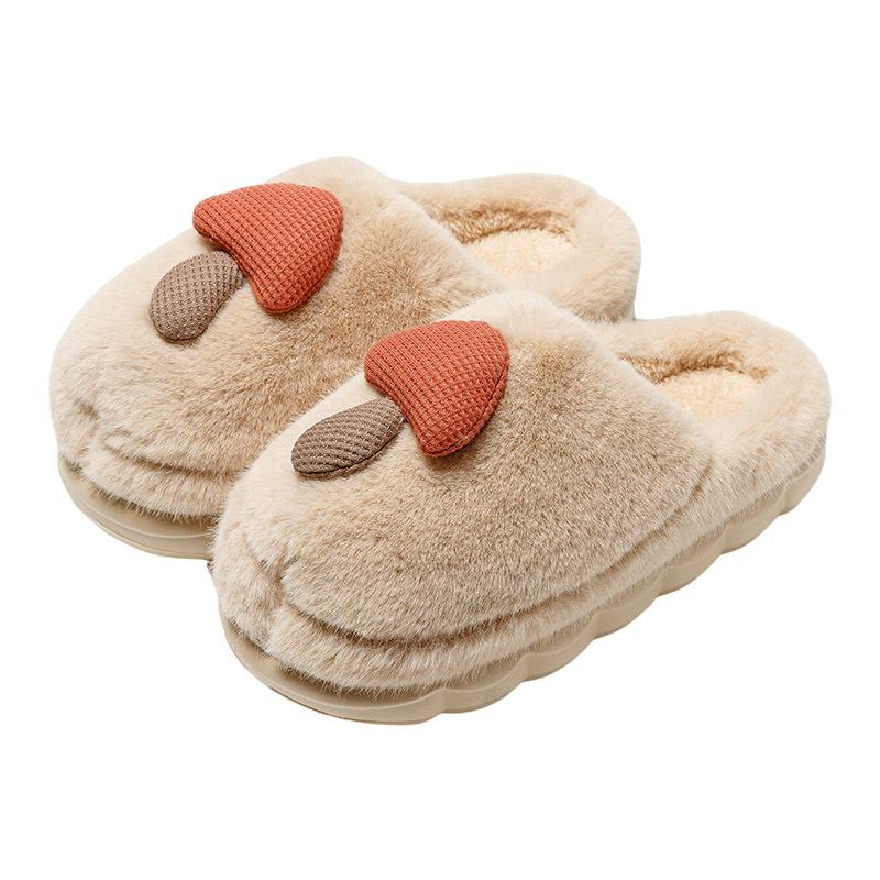 Couple cotton slippers  new winter indoor home thickened plush warm non-slip household foot warmer men