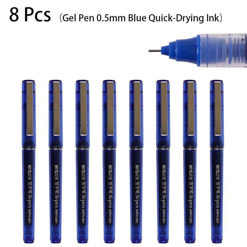 M&G 4/8/12/10/20pcs Gel Pen&Refill Set 0.5mm Black Red Blue Quick-drying Ink Water-based Ballpoint Pen Office Writing Stationery