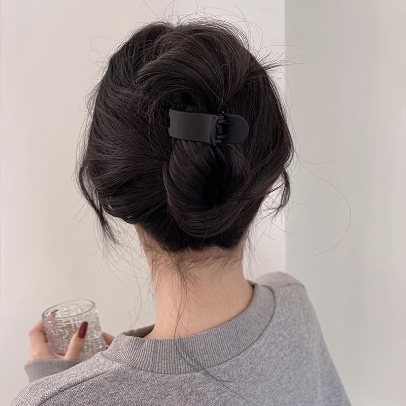 Stylish Solid Matte Hair Clips - Trendy Casual Hair Additions for The Back of The Head, Basic Ponytail Holder