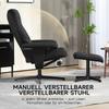 Reclining Chair with Footstool, Swivel, Rocking Function, Velvet Look, up to 150 kg, Black