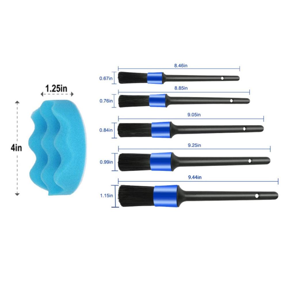Autowaschbürsten-Set Mikrofaser Rad Reifenbürste Kratzfreie Ersatzköpfe Auto Polierschwamm-Pads-Set für Autos Wohnmobile LKW