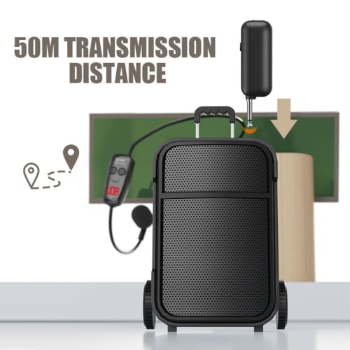 Fitness Headset Microphone, DC3.5V-5.5V Head-Worn & Handheld Wireless Head Microphone, 50M -88dBM Rechargeable Wireless Head Microphone for Audio Ampl