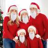 Navidad Papá Noel Barba Realista Rizado Esponjoso Suave Banda Elástica Adultos Niños Santa Cosplay Falso Manillar Blanco Bigote Fiesta Disfraz Prop