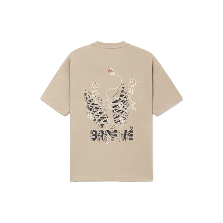 Li-Ning BADFIVE Year Of The Tiger Limited Edition Tiger Mountain Range Cartoon Print Loose Round Neck Short Sleeve T-Shirt Men Tops AHSS037-3