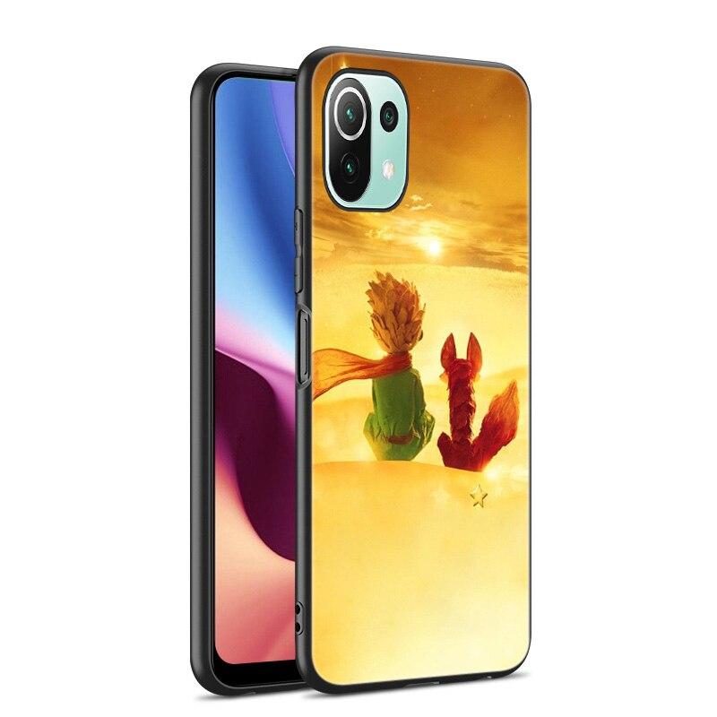 The Little Prince Fox Case For Xiaomi Mi 11 Lite NE 11i 10T 11T Pro A2 A3 Lite POCO F3 M3 M4 C31 X3 Pro NFC GT Black Soft Cover