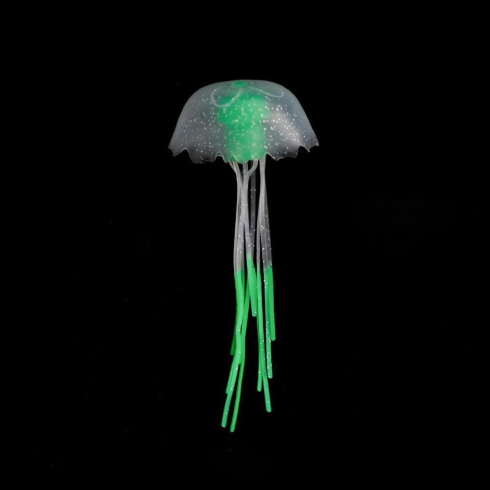 Jalea de Silicona Simulada Medusa Fluorescente Brillante Decoración de Medusa para Acuario Adorno para Paisaje Acuático Tanque de Peces