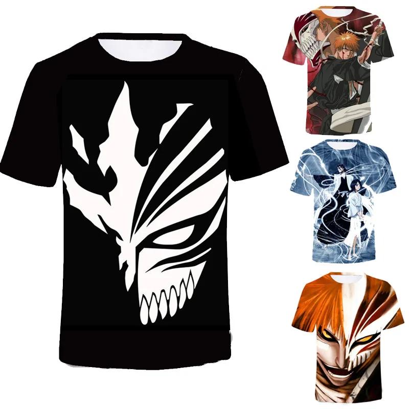 Summer Round Neck 3D Anime Bleach Printed Top Fashionable Casual Short Sleeved Children's Boy T-shirts