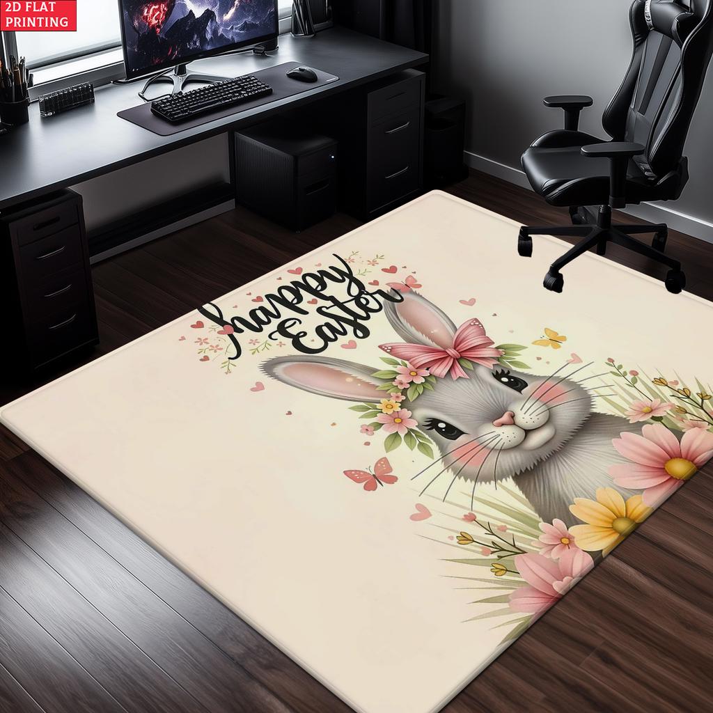 Adorable Easter Bunny  Large Room Carpet Non Slip Cartoon Kids Bedroom Living Room Floor Mat Home Decor Children's Play Carpet