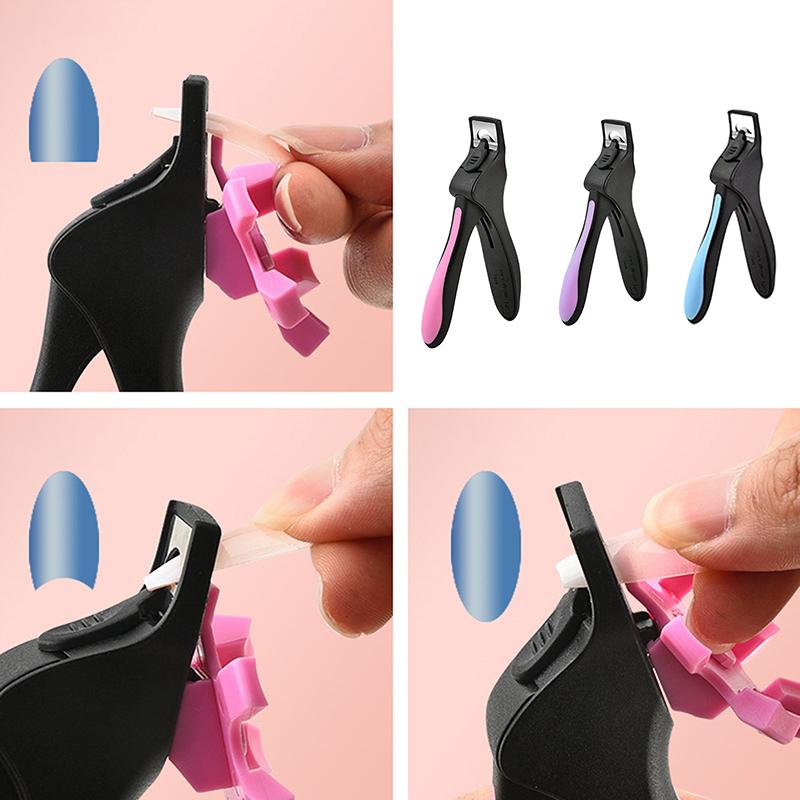 U-Shaped French False Nail Scissors Nail Clipper Adjustable Nail Tip Cutter Trimmer Manicure With Sizer Precise Cutting