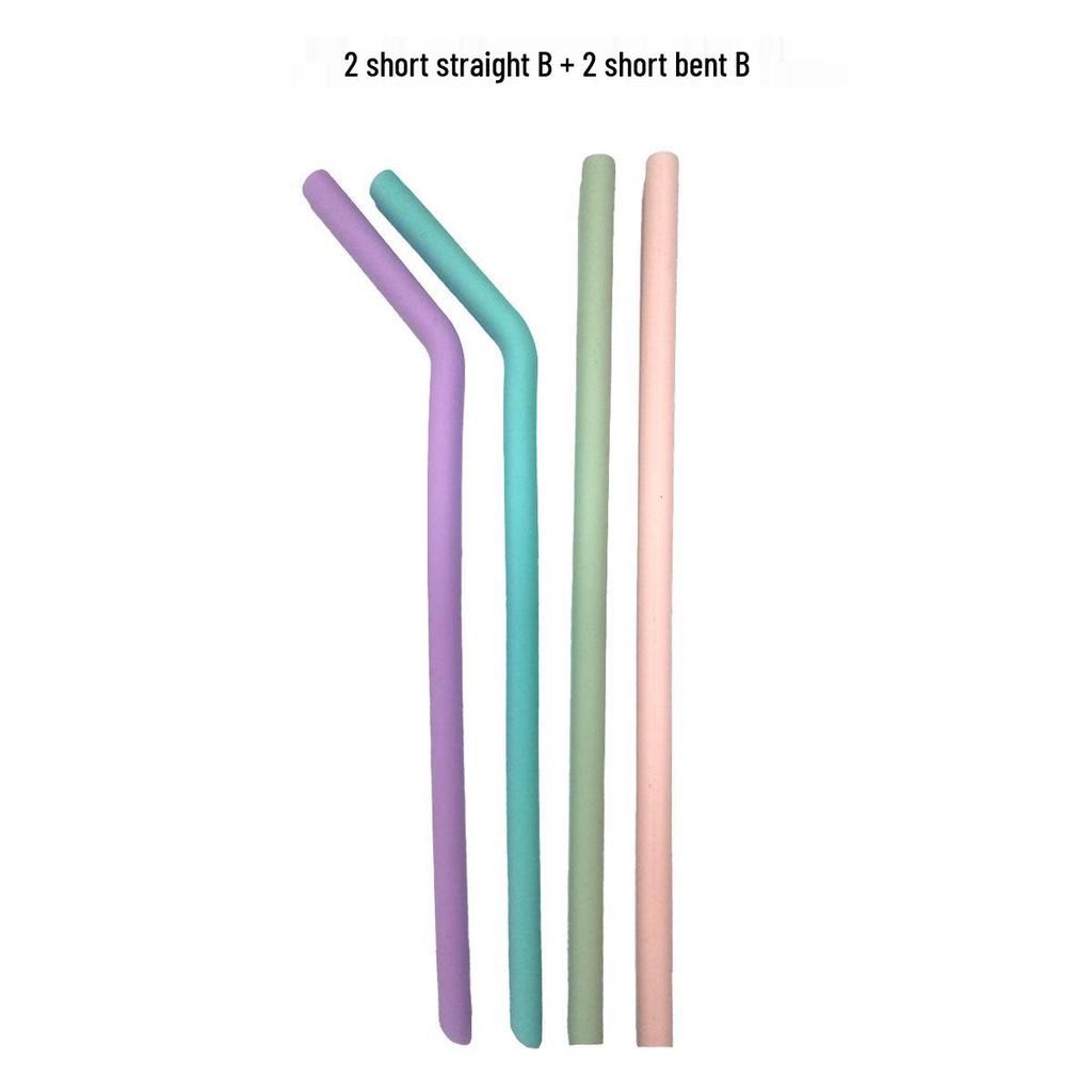 Portable Reusable Food-Grade Silicone Straw - High/Low Temp Resistant & Durable