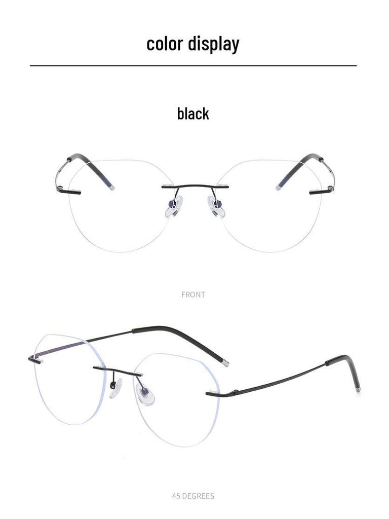Rimless Women's Slim-Fit Prescription Glasses with Big Frame