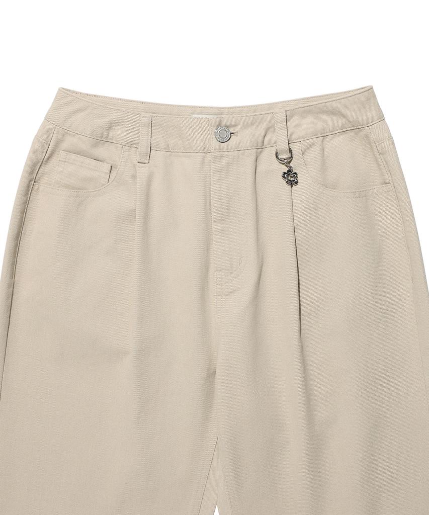 WACKY WILLY Women'S Peach Cotton Pintuck Pants Beige