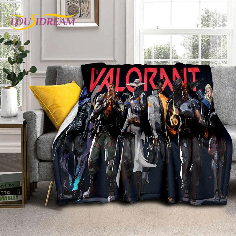 Cartoon Game VALORANT Gamer 3D Blanket,Soft Throw Blanket for Home Bedroom Bed Sofa Picnic Travel Office Rest Cover Blanket Kids