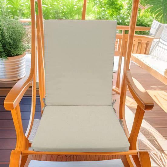 Yousheng Rocking Chair Cushion 18 Inch X 19 Inch Floral Seat Cushion with Straps Rain-Proof Fade Resistant Back Seat Cushion for Outdoor Dining Chair