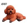 Artistiek Tafelstuk Realistische Teddyhond Beeldje, Bureaublad Klein Huisdier Model, Schattige Liggende Sculptuur Kantoor Bureau Ornament voor Auto Dashboard,
