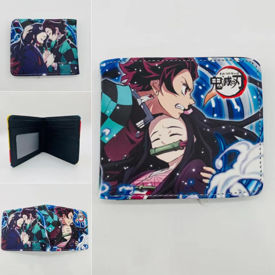 Japan cartoon comics Demon Slayer Short Fold Wallet Cartoon Coin Purse Suitable for Students 0006