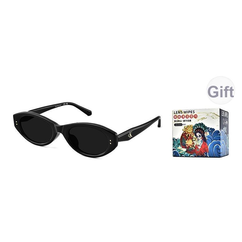 

Calvin Klein Polarized Fashion Street Style Narrow Frame Cat Eye Sunglasses Unisex sunglasses CKJ26624SLB 001-Black/Non-Polarized