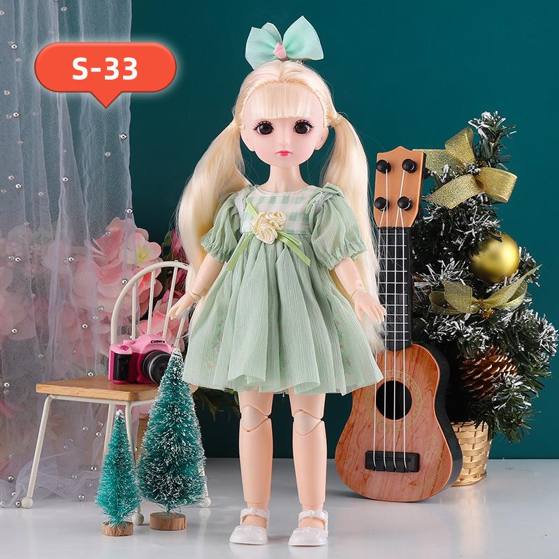 30CM Mini Movable 23Jointed Doll Girls Toy 3D Big Eyes BJD Princess Full Outfits Dresses Collection Childrens Doll Gift